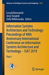 eBook (pdf) Information Systems Architecture and Technology: Proceedings of 40th Anniversary International Conference on Information Systems Architecture and Technology - ISAT 2019 de 