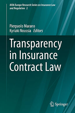 Livre Relié Transparency in Insurance Contract Law de 