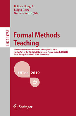 Couverture cartonnée Formal Methods Teaching de 