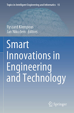 Couverture cartonnée Smart Innovations in Engineering and Technology de 