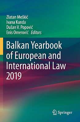 Couverture cartonnée Balkan Yearbook of European and International Law 2019 de 