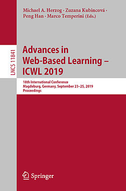 Kartonierter Einband Advances in Web-Based Learning   ICWL 2019 von 