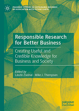 Livre Relié Responsible Research for Better Business de 