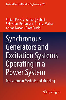 Couverture cartonnée Synchronous Generators and Excitation Systems Operating in a Power System de Stefan Paszek, Andrzej Bobo , Piotr Pruski