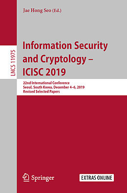 Kartonierter Einband Information Security and Cryptology   ICISC 2019 von 