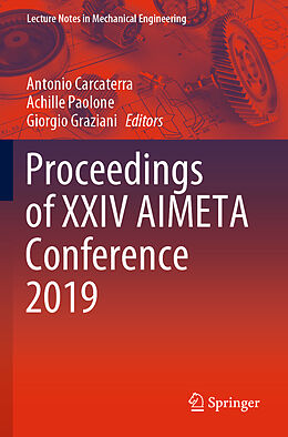 Couverture cartonnée Proceedings of XXIV AIMETA Conference 2019 de 