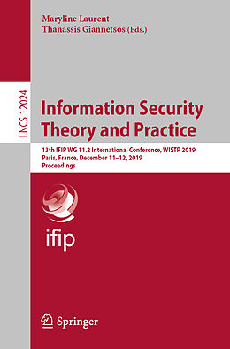 Couverture cartonnée Information Security Theory and Practice de 