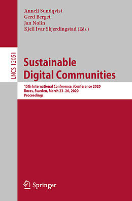 Couverture cartonnée Sustainable Digital Communities de 