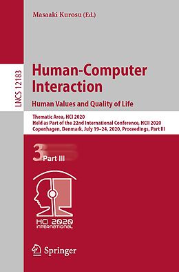 E-Book (pdf) Human-Computer Interaction. Human Values and Quality of Life von 