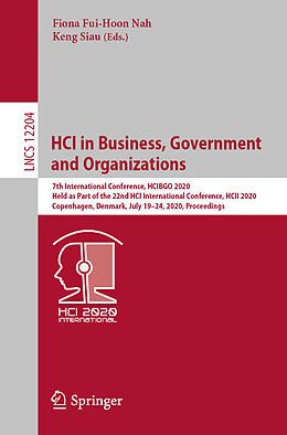 Kartonierter Einband HCI in Business, Government and Organizations von 