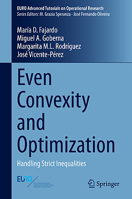Livre Relié Even Convexity and Optimization de María D. Fajardo, José Vicente-Pérez, Margarita M. L. Rodríguez