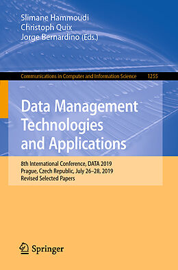 Couverture cartonnée Data Management Technologies and Applications de 