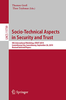 Kartonierter Einband Socio-Technical Aspects in Security and Trust von 