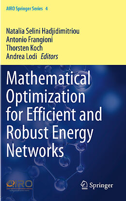 Couverture cartonnée Mathematical Optimization for Efficient and Robust Energy Networks de 