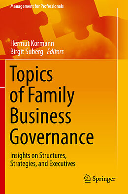 Kartonierter Einband Topics of Family Business Governance von 