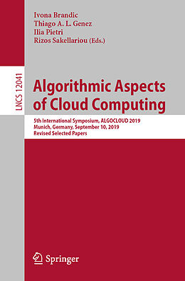 Couverture cartonnée Algorithmic Aspects of Cloud Computing de 