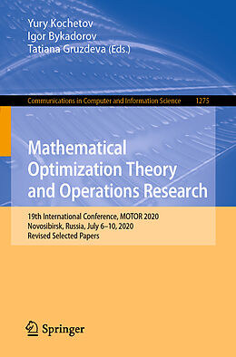 Couverture cartonnée Mathematical Optimization Theory and Operations Research de 
