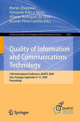 Couverture cartonnée Quality of Information and Communications Technology de 