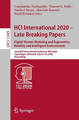 eBook (pdf) HCI International 2020 - Late Breaking Papers: Digital Human Modeling and Ergonomics, Mobility and Intelligent Environments de 