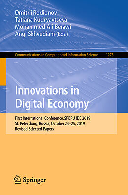 Couverture cartonnée Innovations in Digital Economy de 