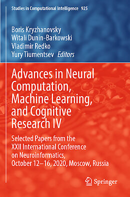 Kartonierter Einband Advances in Neural Computation, Machine Learning, and Cognitive Research IV von 