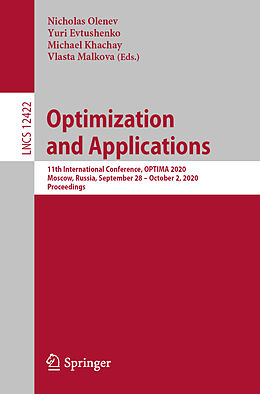 Couverture cartonnée Optimization and Applications de 
