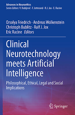 Couverture cartonnée Clinical Neurotechnology meets Artificial Intelligence de 