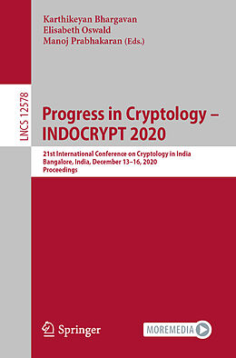 Kartonierter Einband Progress in Cryptology   INDOCRYPT 2020 von 