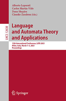 Couverture cartonnée Language and Automata Theory and Applications de 