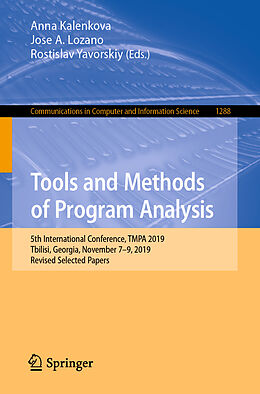 Couverture cartonnée Tools and Methods of Program Analysis de 