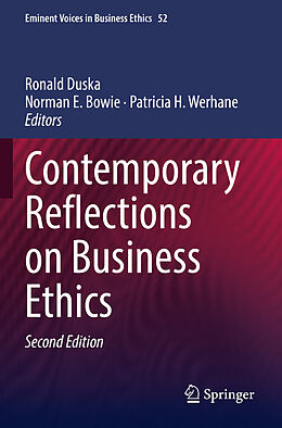 Couverture cartonnée Contemporary Reflections on Business Ethics de Ronald Duska