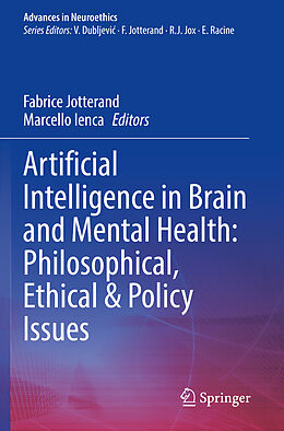 Couverture cartonnée Artificial Intelligence in Brain and Mental Health: Philosophical, Ethical & Policy Issues de 