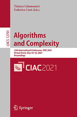 Couverture cartonnée Algorithms and Complexity de 