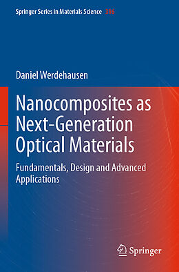 Couverture cartonnée Nanocomposites as Next-Generation Optical Materials de Daniel Werdehausen