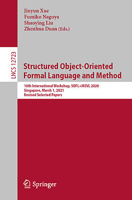 Couverture cartonnée Structured Object-Oriented Formal Language and Method de 