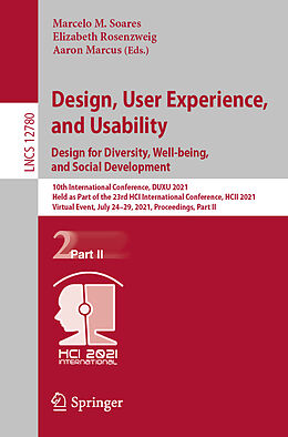 Kartonierter Einband Design, User Experience, and Usability: Design for Diversity, Well-being, and Social Development von 