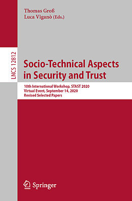 Kartonierter Einband Socio-Technical Aspects in Security and Trust von 
