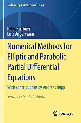 Couverture cartonnée Numerical Methods for Elliptic and Parabolic Partial Differential Equations de Lutz Angermann, Peter Knabner