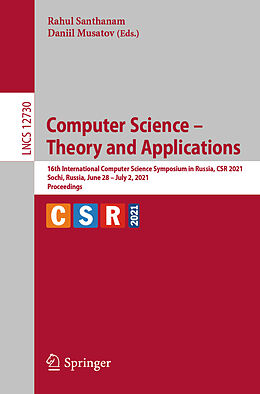 Couverture cartonnée Computer Science   Theory and Applications de 