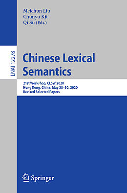 Kartonierter Einband Chinese Lexical Semantics von 