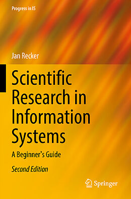 Couverture cartonnée Scientific Research in Information Systems de Jan Recker
