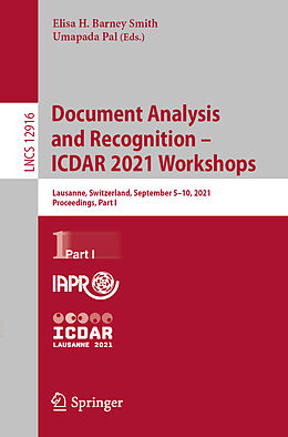 Kartonierter Einband Document Analysis and Recognition   ICDAR 2021 Workshops von 