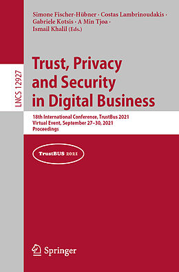 E-Book (pdf) Trust, Privacy and Security in Digital Business von 