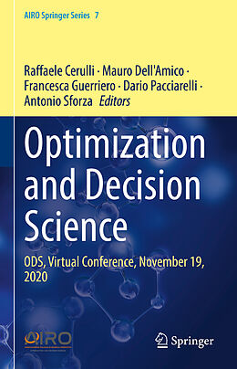 Livre Relié Optimization and Decision Science de 
