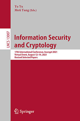 Kartonierter Einband Information Security and Cryptology von 