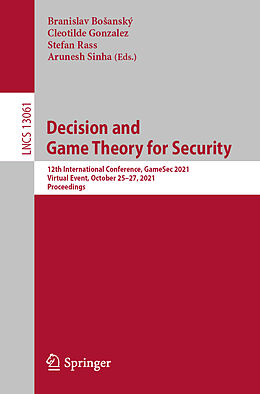 Kartonierter Einband Decision and Game Theory for Security von 