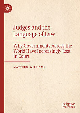 Livre Relié Judges and the Language of Law de Matthew Williams