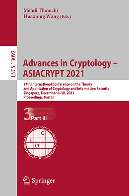 Couverture cartonnée Advances in Cryptology   ASIACRYPT 2021 de 