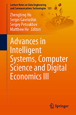 Couverture cartonnée Advances in Intelligent Systems, Computer Science and Digital Economics III de 