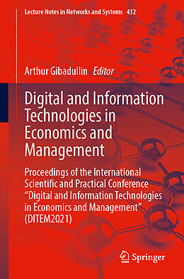 Couverture cartonnée Digital and Information Technologies in Economics and Management de 